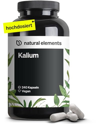 Potassio Integratore – 240 capsule vegane con 800mg di potassio elementare (da citrato di potassio) per dose giornaliera – per la pressione sanguigna, il funzionamento dei muscoli e il sistema nervoso