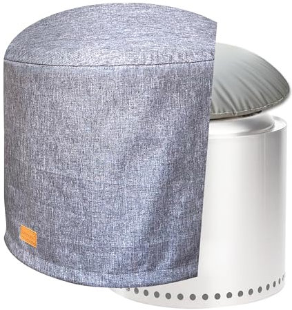 UNARK Runde Feuerschalenabdeckung für Lagerfeuer-Abdeckung, 19,5 Zoll, Lagerfeuer-Abdeckung, wasserdicht, 50,8 cm, Lagerfeuer-Zubehör, Outdoor, schwer, wasserdicht, schützend, rund (schwarz)