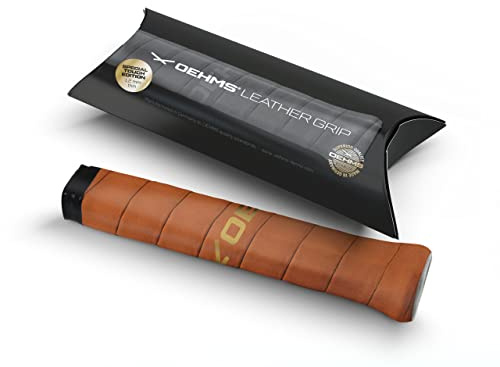 OEHMS Premium Leder Tennisgriff | Special Touch Edition | Braun | selbstklebender Ersatzgriff | Made in Germany