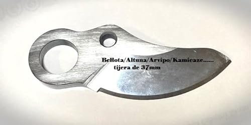 Cuchilla acero tijera Bellota bateria ERP 37. Compatible con Altuna Arvipo Kamicaze con cabezal de 37mm