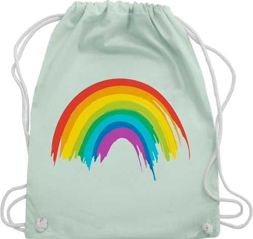 Turnbeutel Rucksack - Kleidung Pride Flag - Regenbogen LGBT & LGBTQ - Unisize - Pastell Grün - lgbtq+ beutel csd rainbow bauwollbeutel lesbian christopher street day turnsack lqbtq beutelrucksäcke
