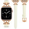mxiixnai Leather Strap Compatible with Apple Watch Straps 41mm 40mm 42mm 38mm Women, Slim Thin Leather Replacement Strap for iWatch Bands Series 10 9 8 7 6 5 4 3 2 1 SE,Milky White/Rose Gold