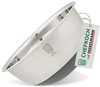 FACKELMANN Chefkoch Schüssel aus Edelstahl Bonn – Edelstahlschüssel mit Antirutschboden aus Silikon – Perfekt für Salate, Teige und mehr – Hochwertig & spülmaschinengeeignet – ca. Ø 17,7 x 8 cm