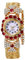 JewelryWe Uhren Damen Elegant Analog Quarz Armbanduhr mit Stretchband Elastischen Metall-Armband Luxus Strass Diamanten Damenuhr Lässige Uhr Geschenk für Frauen Mädchen Rot