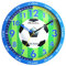 Ravel R.KC.12 Kinder-Wanduhr mit blauem Fußball/grünem Zifferblatt, 25 cm, analog, Quarz, Blau