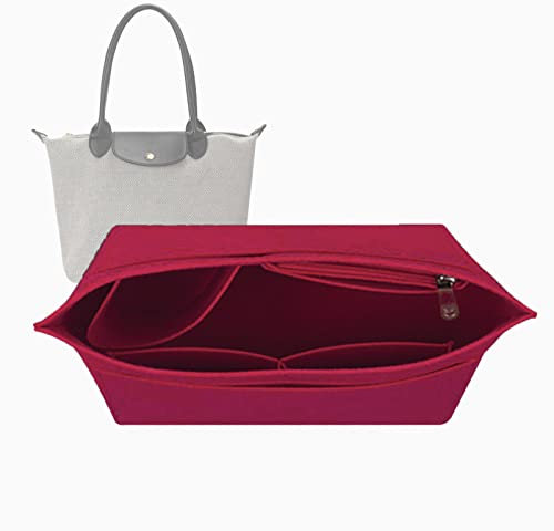 Lckaey Geldbörse Organizer Einsatz für Longchamp le pliage große Tragetasche Organizer Einsatz Filz Organizer 1028red M/32,5 x 12,4 x 19,8 cm AG
