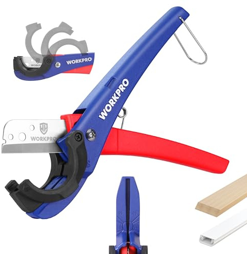 WORKPRO PEX Cutter, Hose Cutter, 1/8-1-5/8 Cutting Capacity, Unique Angle
