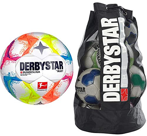 Derbystar Brillant Ball Multicolor 5 & Ballsack 10 Bälle, Für 10 Bälle, schwarz, 4520000200
