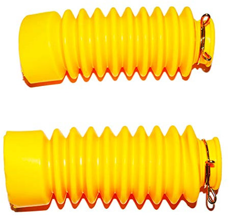 2 Yellow Motorcycle Front fork Dust Covers Gaiters Boots 28mm 43mm 140mm