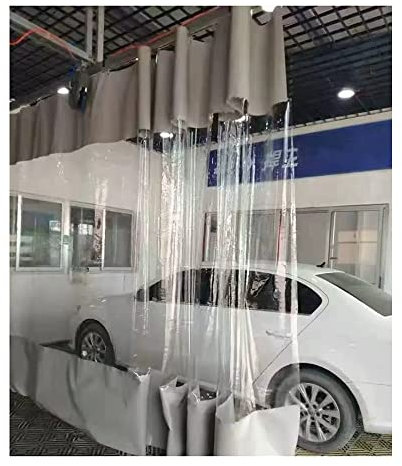 Garten Pergola Wasserdichtes Paneel, Planenvorhänge Für Draußen, Industrielle Trennwand Für Arbeitsbereiche In Der Garage, Waschbar Klar Windschutz Für Terrassen, Pavillons (Farbe : Gray Side, Größe