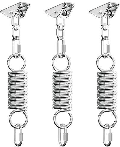 Joparri 3 ganci da soffitto per poltrona sospesa, con molla basculante, girevole a 360°, gancio per sospensione con vite, fino a 400 kg, gancio per carichi pesanti per cemento, legno, sacco da boxe,