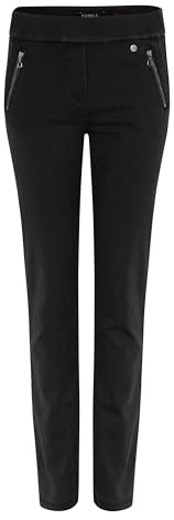 Robell Style NENA09-7/8 Damen Jeans Straight - Jeanshose Damen high Waist - Stretch Jeans Hose mit Gesäßtaschen - Damenhose mit schmalem Bein - Reisverschluss am Beinabschluss