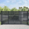 Homgoday Gartentor Metalltor Gartentür Zauntür Gartenpforte Zauntor Einfahrtstor Hoftor Einzeltor | Doppeltor Tor Garten Zaun Pforte Anthrazit 400x225 cm Stahl