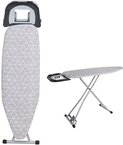 Ironing Board | Large 122 x 38 cm Ironing Board Table Surface | Universal Height Adjustment | Lightweight Iron Board - Grey