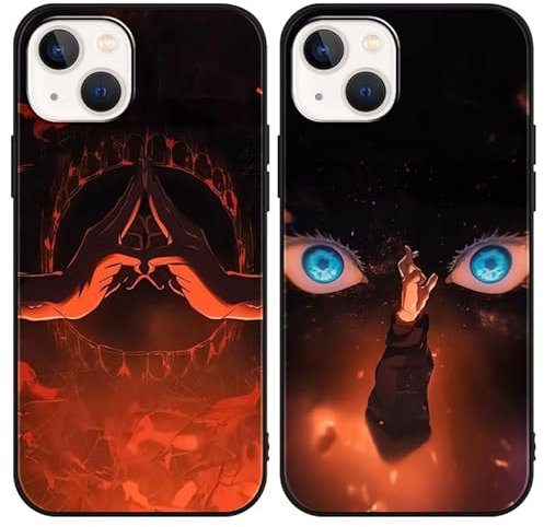 LYUBFDC 2 Stück Handyhülle für Apple iPhone 6/6s Hülle 4.7'', Anime Motiv Ryomen Sukuna Manga Muster Schutzhülle Jungs Case Schutz der Linse Design Silikon TPU Cover Stoßfest, Schwarz3