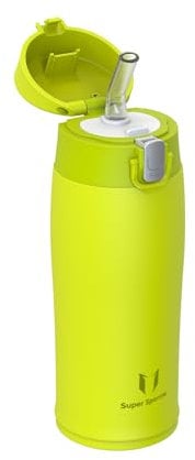 Super Sparrow Water Bottle with Straw - Ultralight Stainless Steel 18/10 Travel Mug - 350ml - BPA Free - Insulated Metal Flask - Leakproof Water Bottle for Sports, Travel, Work