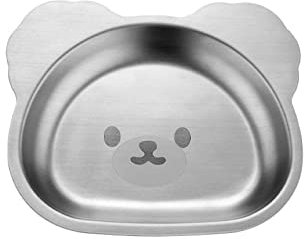 SELiLe Edelstahl-Material Kinderteller Kantinen Abendessen Tabletts Kinder Lebensmittel Teller Cartoon Tierform für Erwachsene Kinder Edelstahl Kinderteller