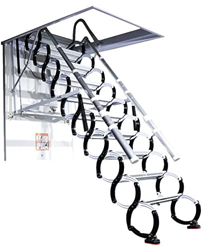 JDSLSQPM Attic Ladder Electric Loft Ladder Remote Control Alloy Steel Attic Stair Ceiling Folding Ladder Pull Down Attic Ladder Stealth Telescopic Ladder Stable and Safe 80x120cm/31.5x47inch