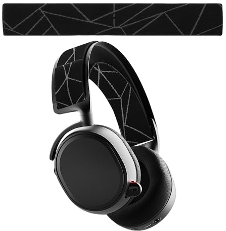 kwmobile Ersatz Bügelpolster kompatibel mit SteelSeries Arctis 7 / Arctis 9 / Arctis 9X / Arctis PRO Kopfbügel - Kopfbügelpolster aus Nylon - Kopfhörer Ersatz Bügel mit Polster - Schwarz Grau