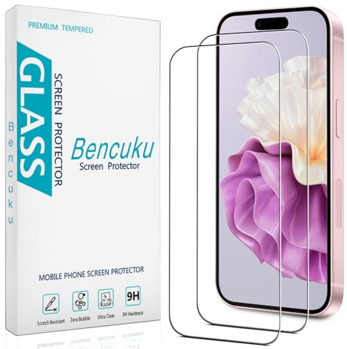 HPTech (2 Pack) Designed for iPhone 16 Plus 6.7-inch Tempered Glass Screen Protector, Full Coverage, Anti Scratch, Bubble Free