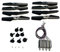 SZDGJ Faltbarer Quadcopter-Ersatzteilmotor, Propellerblätter, Schutz, Motoren, Getriebe, Zubehör-Set, for K9 Mini Drone Rc K9 Pro Blattpropeller(Red)