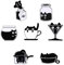 Lilbitty Lot de 7 broches en émail chat noir pour femme, ensemble de broches mignonnes en forme d'animal pour vestes, corsage et chapeau