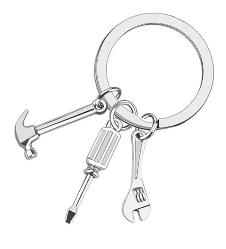 Handyman Tradesman DIY Hammer Screwdriver Wrench Keyring Keychain