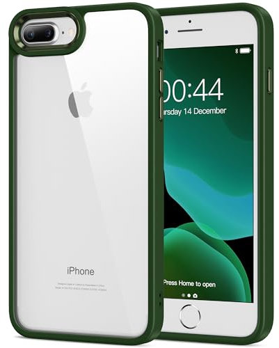 HOOMIL Crystal Clear Hülle für iPhone 7 Plus/iPhone 8 Plus, Anti Gelb Durchsichtig Handyhülle Stoßfest Schutzhülle - Grün
