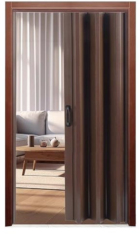 Porte pliante en PVC épais, porte coulissante de séparation Invisible for centre commercial, salle de bain, cuisine, balcon, salon(35x79in/90x200cm)