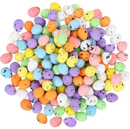 Bipl 100 Stück Deko Ostereier Eier, Ostereier Gefleckt Deko, 2x2.5cm Mini-Bemalte Ostereier, Osterdekoration Kunststoffeier, Zum Basteln Osterparty-Zubehör