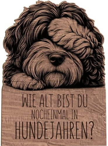 Hund Geschenk Holzkarte - Hundejahre Geburtstagskarte | Hundeliebhaber Deko, Lustiges Hundemotiv, Geschenk für Hundehalter, Hund Geburtstag, Lustiges Geschenk für Hundebesitzer, für Hundeliebhaber