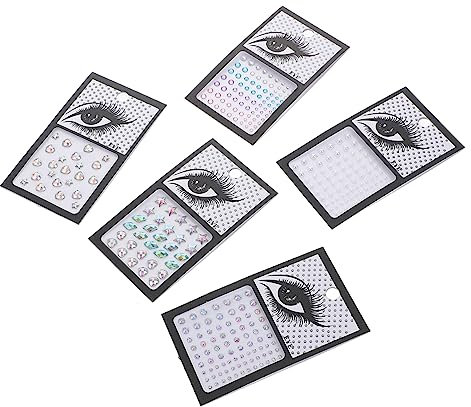 Vaguelly 5 Blätter Klebe Ohrstecker Für Mädchen Strass Aufkleber Gesicht Schmuck Für Halloween Weihnachtsfest