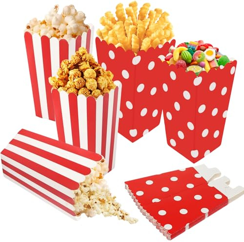 40Stück Rot Popcorn Tüten Klein Popcorntüten Mini Popcorn Tüten Candybar
