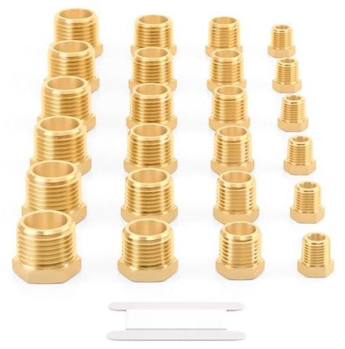GASHER Messing 1/2 3/8 1/8 1/2 BSP männlich außen Sechskantgewinde Buchse Pipe Plug Fitting (24 Stück）