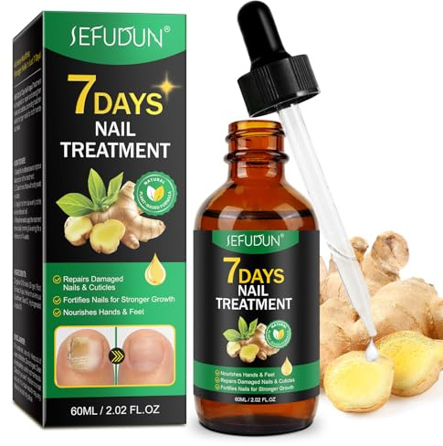 Ginger Growth Serum, Ginger Nail Treatment Oil, Nourishes The Nails Of Hands And Feet, 7 Day Repairs Damaged Nails & Cuticles, Fortifies Nails For Stronger Growth, Natural Botanical Formula 60ml