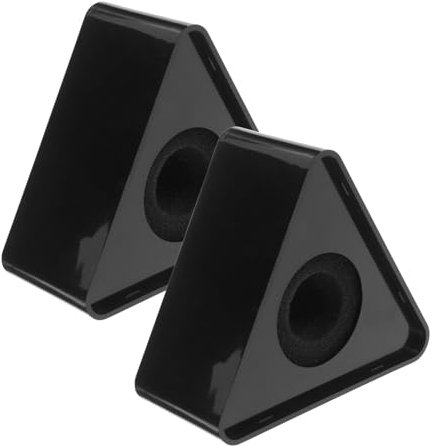 HOMSFOU 2pcs Mic Stand Flag Microphone Logo Cover Black Triangle for Interview Recording Mic Stand Desk Adapter