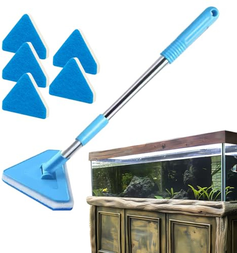 Aquarium Scheibenreiniger, Aquarium Schwämme, Drehbare Und Ausziehbare Schrubberbürste, Aquarium Glasreiniger Algenentferner Fish Tank Reinigungsset
