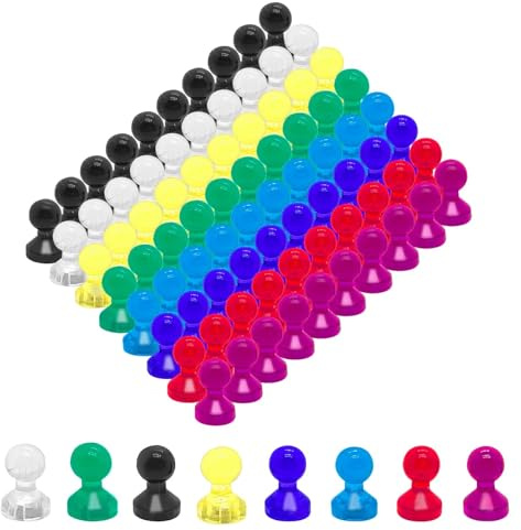 Skythrive 80 Stück Magnete für Magnettafel, 11 x 17 mm Kleine Kühlschrankmagnete, Multifunktion Whiteboard, Stark für Pinnwand Schule Büro Hause (8 Farben)