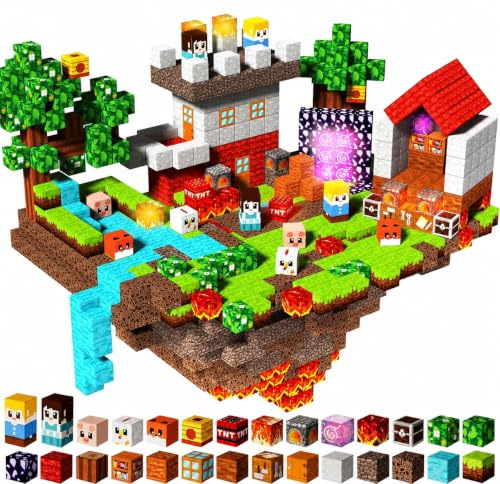 150 Pièces Blocs de Construction Magnétiques - Blocs Magnétiques pour Architectures Flottantes, Châteaux Magiques en l'Air et Mondes d'Animaux | Set Créatif de Blocs de Construction Magnétiques Jouet