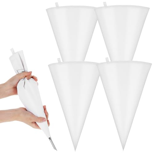 4Pcs 16 Inch Reusable Large Piping Bags Washable Large Cake Decorating Piping Bags Pastry Frosting Bag Cupcake Cookie Decorate Pipings Bag