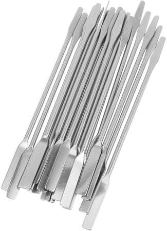 BESTYASH 20 Stück Teiliges Edelstahl Double-ended Makeup Spatula für Präzises Mischen von Foundation und Cremes Vielseitig Einsetzbar mit Flacher und Spitz zulaufender Seite Professionelle