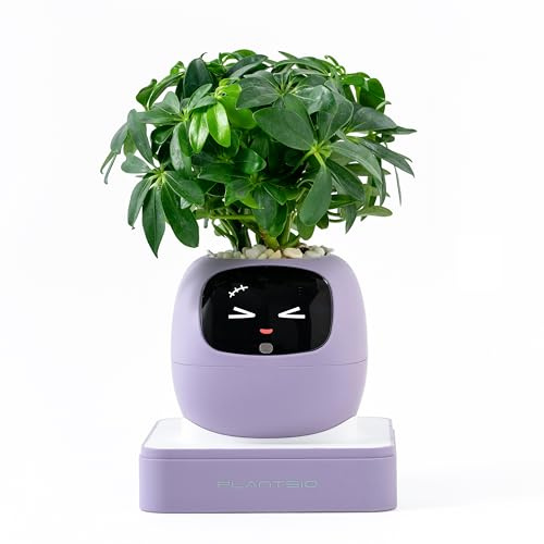 Maceta inteligente con jarrón de expresión de IA, elegante maceta de decoración del hogar para plantas de interior, pantalla interactiva de emociones y cuidado inteligente de plantas, se adapta a la
