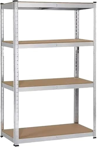 shine planet Étagère de garage en métal robuste pour entrepôt, atelier, bureau (argent, 4 animaux, 90 x 45 x 180 cm)