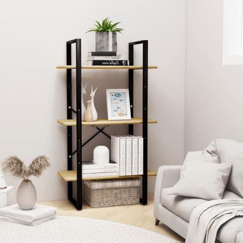 Hoopleep Standregal 60x30x105 cm, Massivholz Kiefer unbehandelt, Robustes Holzregal mit Metallkonstruktion, vielseitig für Bücher, Deko, Pflanzen, Aufbewahrung, hoch, für Wohnzimmer, Büro