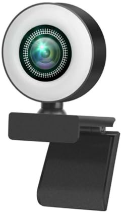 YROHGKPN 1080P/2K/720P Fill Light Webcam 180° Wide-Angle 360° Rotation USB Plug&Play for Live Streaming Recording Ring Camera for Video Conferencing with Tripod Stand