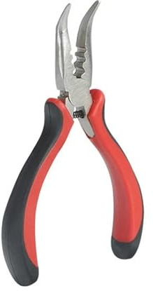 Zange mit gebogener Nase, DIY-Haarverlängerungswerkzeug, Pinzette for Mikro-Loops/Links/Perlen und federleichte Haarverlängerungen für Micro Nano Ring Microringe Extensions