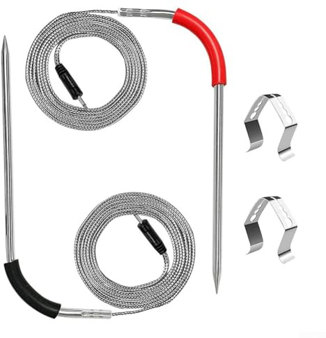 Lot de 2 sondes de température de viande, thermomètre de gril pour sonde de cuisson Weber BBQ, avec précision de ± 1,-13,3 °C, pour Weber Connect pour Smart Hub