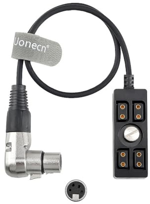 Uonecn Répartiteur d'alimentation XLR 4 broches vers 4 x D-Tap, hub répartiteur d'alimentation avec filetage 1/4-20, pour appareil photo ARRI Alexa, RED Komodo, Sony FS7, Blackmagic URSA 50 cm