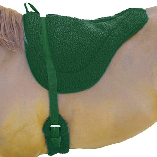 Intrepid International Fleece Non Slip -Fleece Bareback Pad with Girth, Green