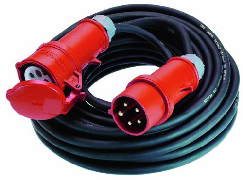 BACHMANN Extension 5G2,5mm² noir, H07RN-F CEE 16A rouge 400V, 25 m